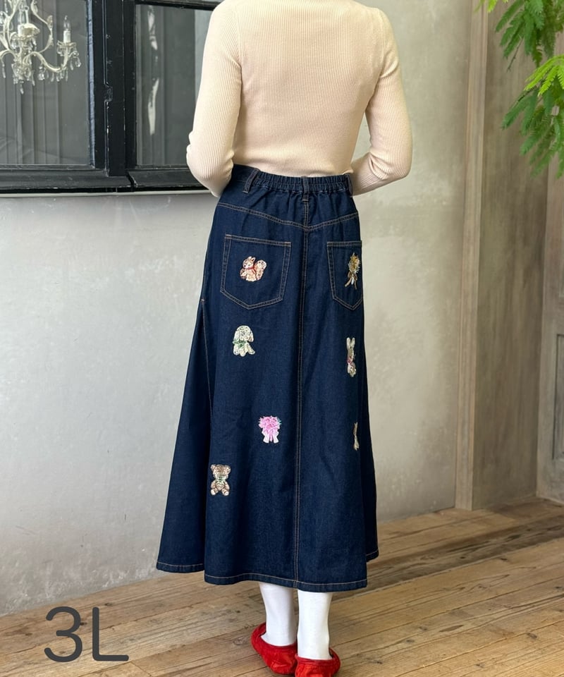 yukiemon＊ユキエモン 3L デニムスカート