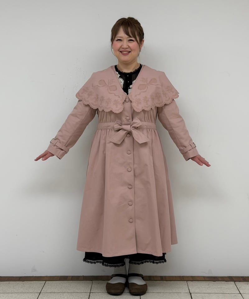 受注・3L】くまとスズランのケープコート・濃いベージュ | yukiemon