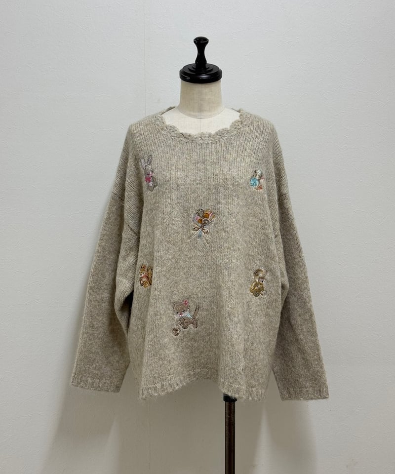 新品 yukiemon DECO ボーダープルオーバー ベージュ×ミルク 3L