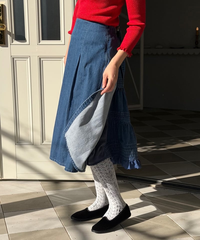 受注・3L】クレープデニムスカート | yukiemon