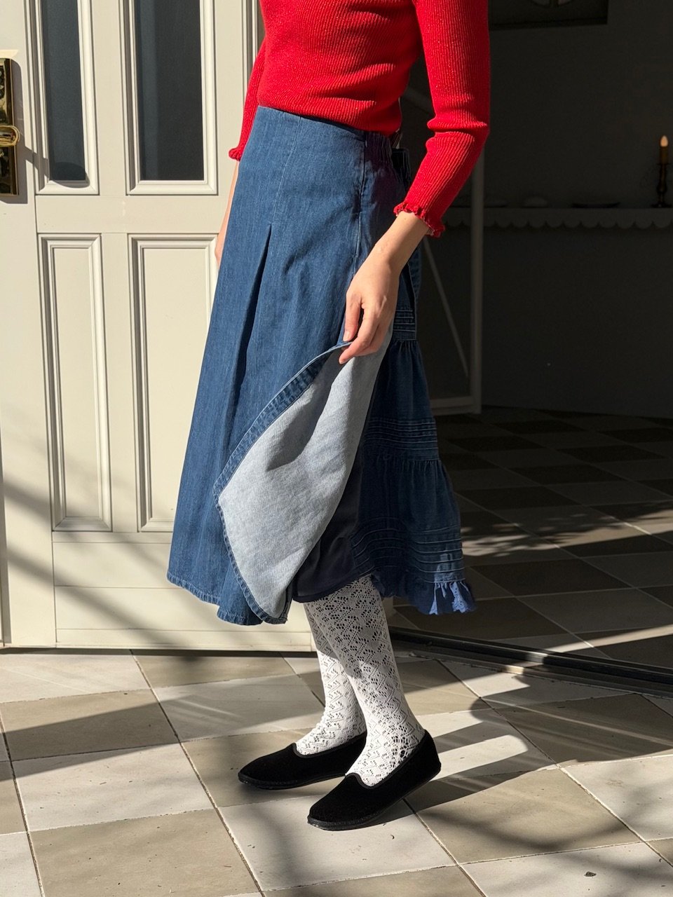受注・3L】クレープデニムスカート | yukiemon