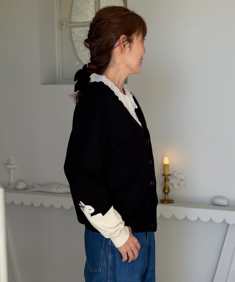 【現物・M】シルエットたっぷりVカーディガン