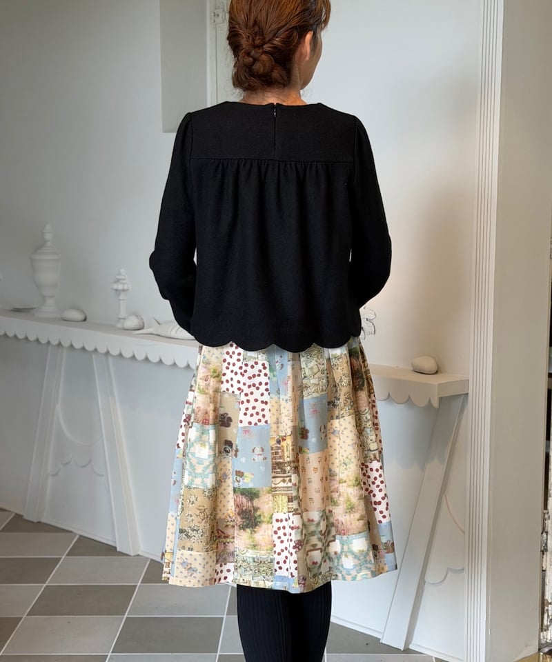 yukiemon こねこ図鑑スカート　モスグリーン　極美品 yukiemon】テキスタイル丈短めスカート（Mのみ） | EGAMI OFFICIAL W