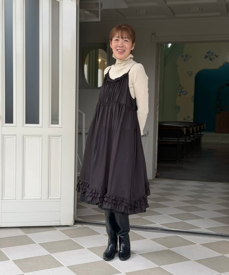 【受注・フリーサイズ】たっぷりキャミドレス ・ブラック