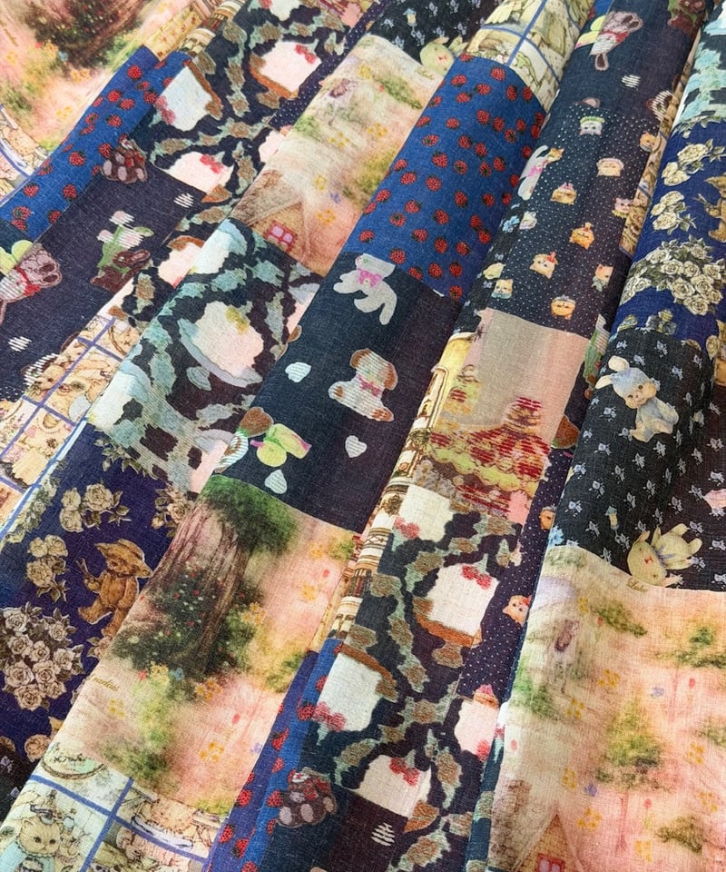 yukiemon パッチワーク テキスタイル スカート M