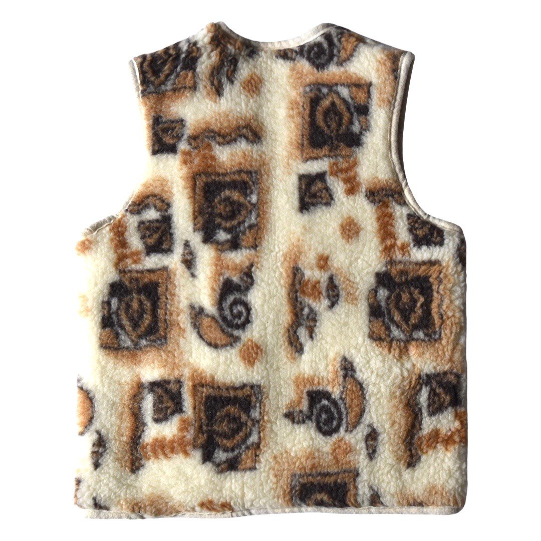 総柄 ウール ボア ベスト / all pattern wool boa vest | YU...