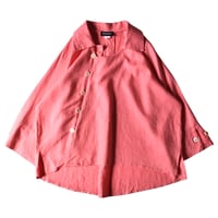 デザイン ピンク リネン シャツジャケット / design pink linen shirt jacket