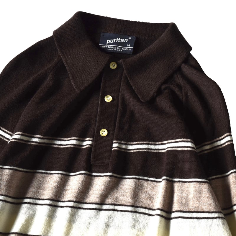 ポポ　50s 60s PURITAN ニット　ポロ 60s PURITAN BAN-LON KNIT POLO SHIRT. | 古着屋【True vintage