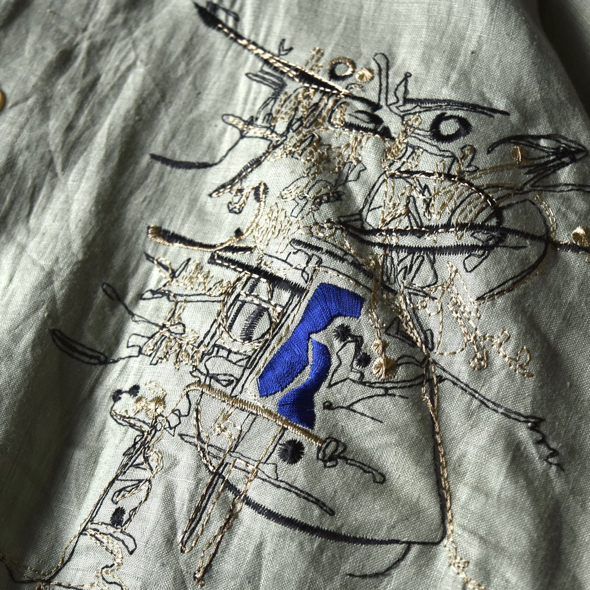 刺繍 リネンシャツ デッドストック / embroidery linen shirt DEAD