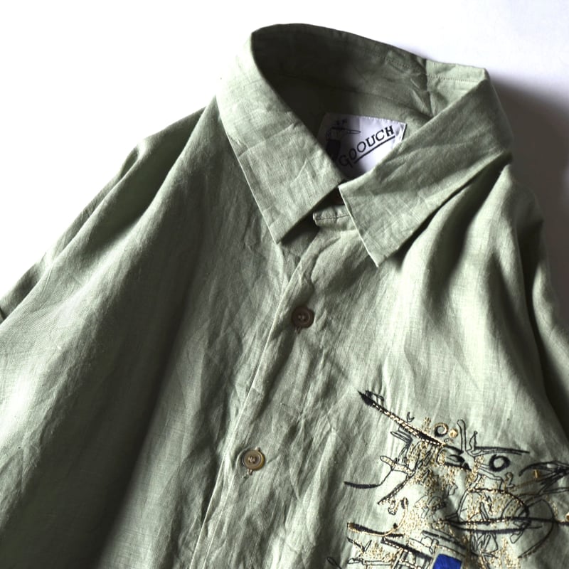 刺繍 リネンシャツ デッドストック / embroidery linen shirt DEAD...