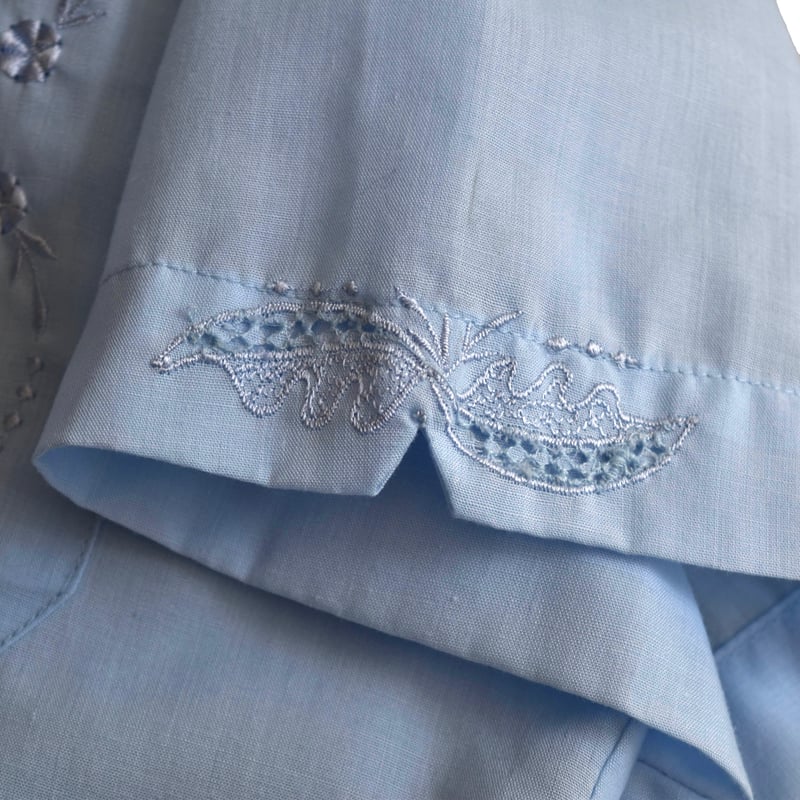 J.CREW Washed Oxford B.D. Shirts 車刺繍 総柄 白