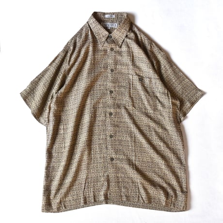 総柄 レーヨン 半袖シャツ / all pattern rayon half sleeve shirt