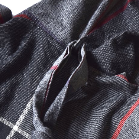 チェック フーディー ポンチョ / check hoodie poncho