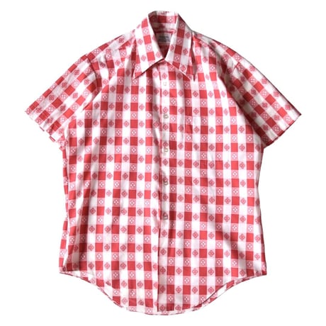 ビンテージ 総柄 半袖シャツ / vintage all pattern half sleeve shirt