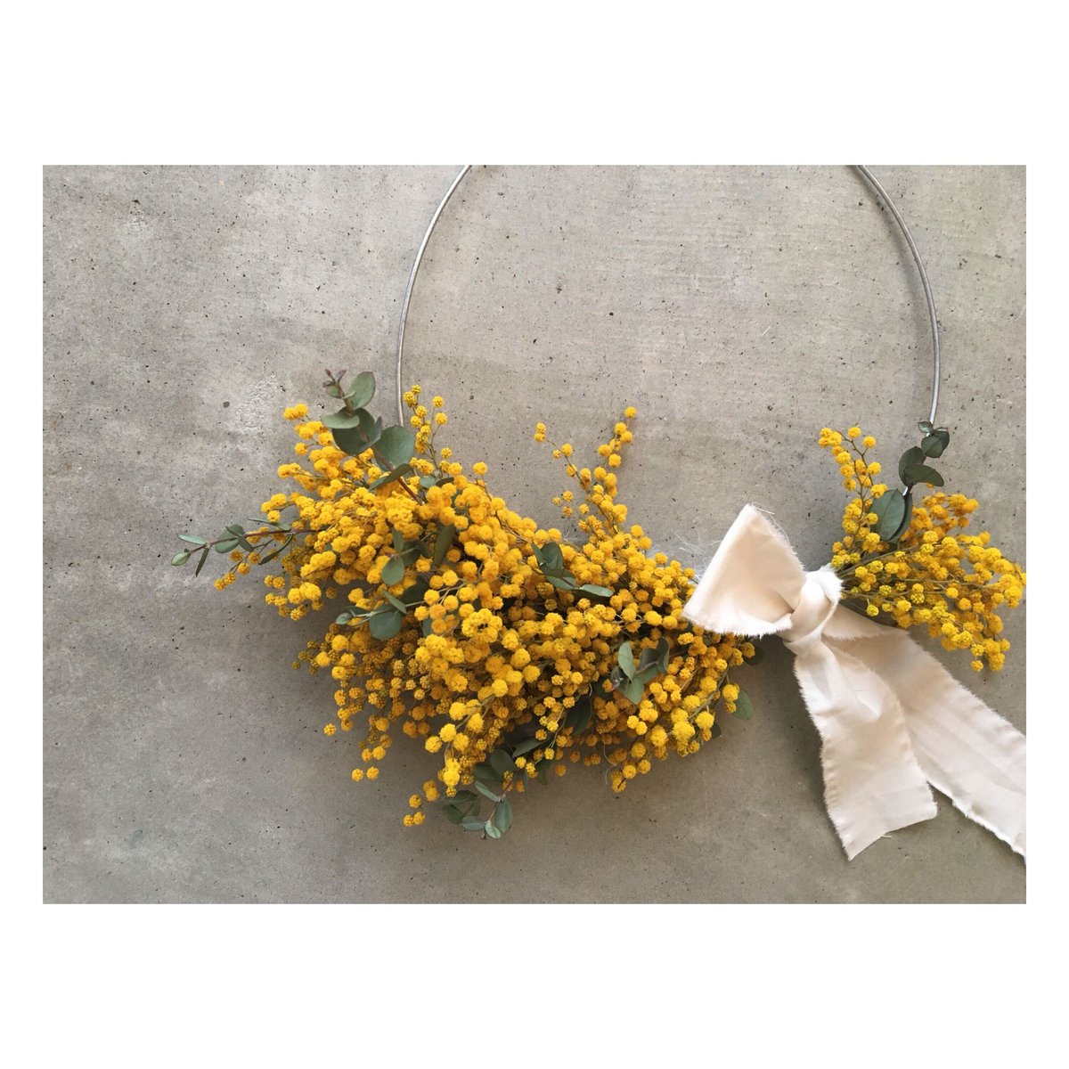 ユーカリとミモザのオーバルリース 【公式通販】