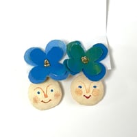 青いお花＊KAOピアス