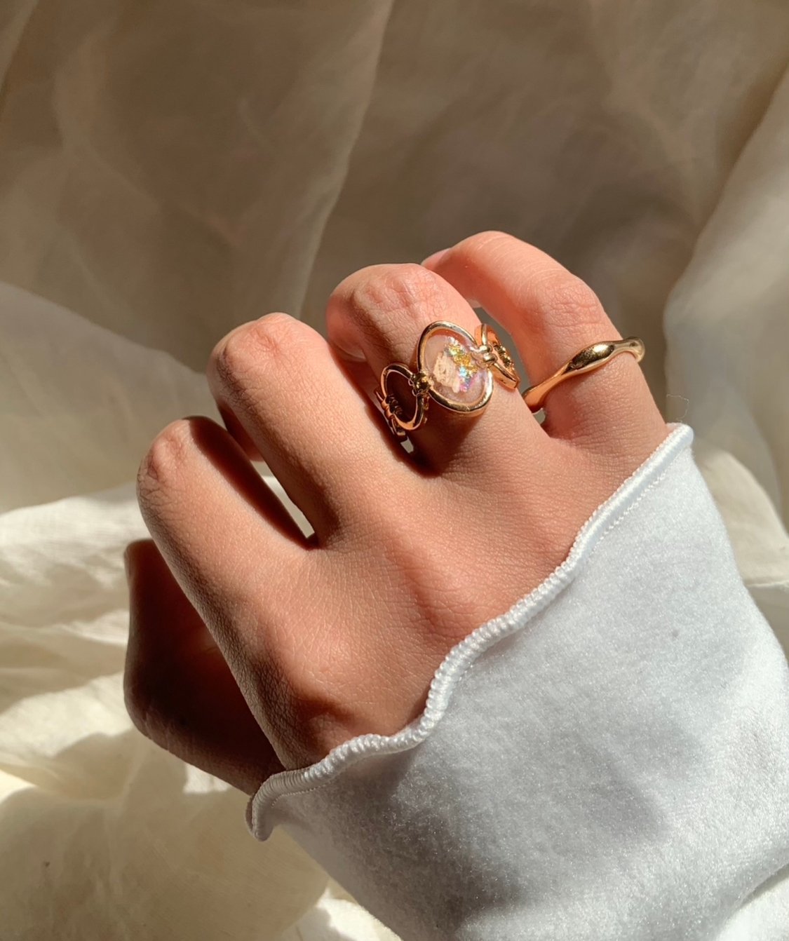 ハンドメイド＊ring flower＊smile flower ＊ポーチ＊430 ハンドメイド＊ring flower＊smile flower ＊ポーチ＊430
