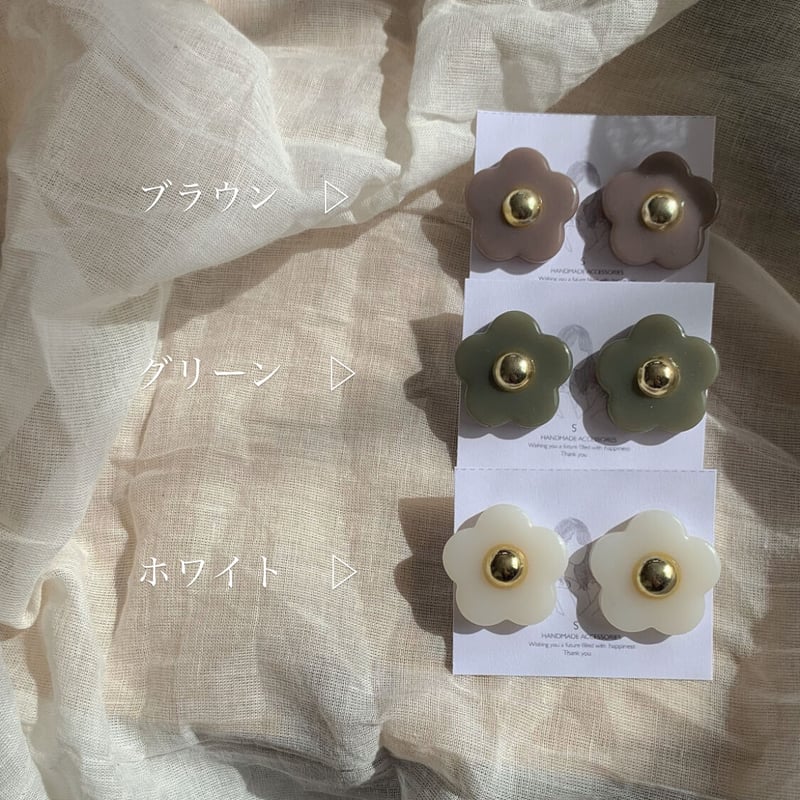flowerピアスorイヤリング | s-handmadeSTORE
