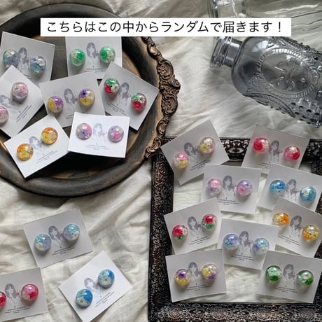 ランダム　金アレ対応！　かすみ草ピアスorイヤリング