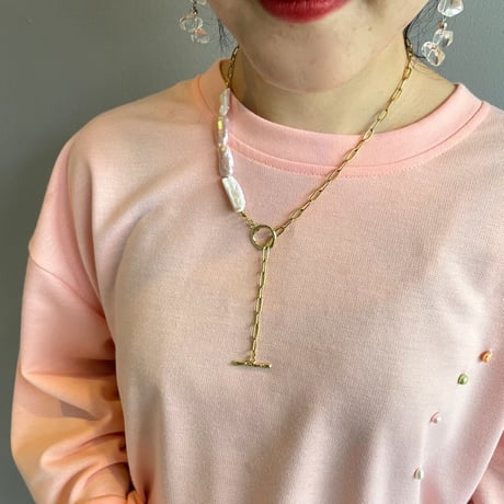pink perl necklace