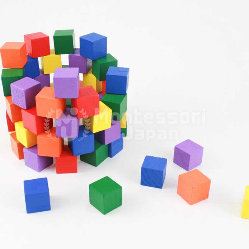 木のおもちゃ 知育玩具 キューブブロック | Montessori Japan