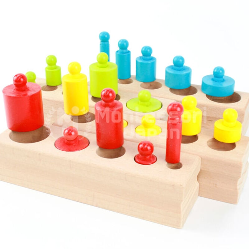 木のおもちゃ 知育玩具 カラー円柱 | Montessori Japan