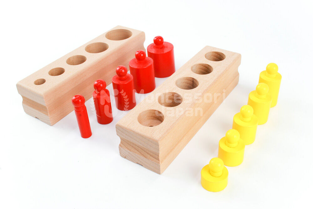 木のおもちゃ 知育玩具 カラー円柱 | Montessori Japan
