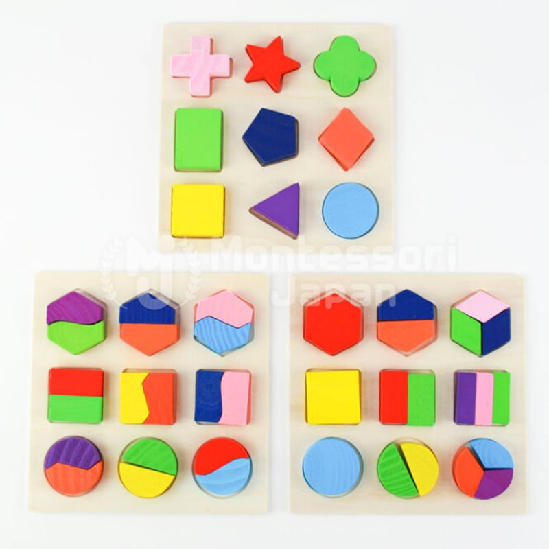 木のおもちゃ 知育玩具 積み木 型はめ 形合わせ パズル | Montessori Japan