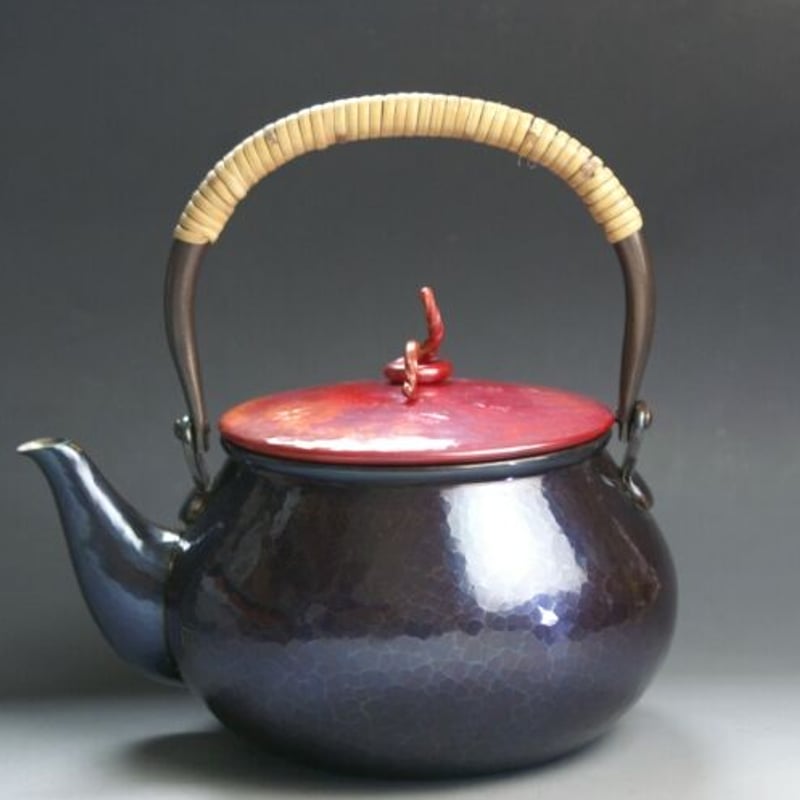 極品 手作り 純銅 湯飲み 茶器 茶道具 やかん 急須 手づくり銅器 湯沸かし（やかん）茜色 茶器 | 鎌倉清雅堂