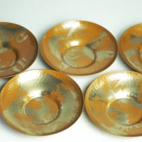 茶托 手作り 銅器 宣徳 金散し（5枚組） 茶器【工芸ギフト】