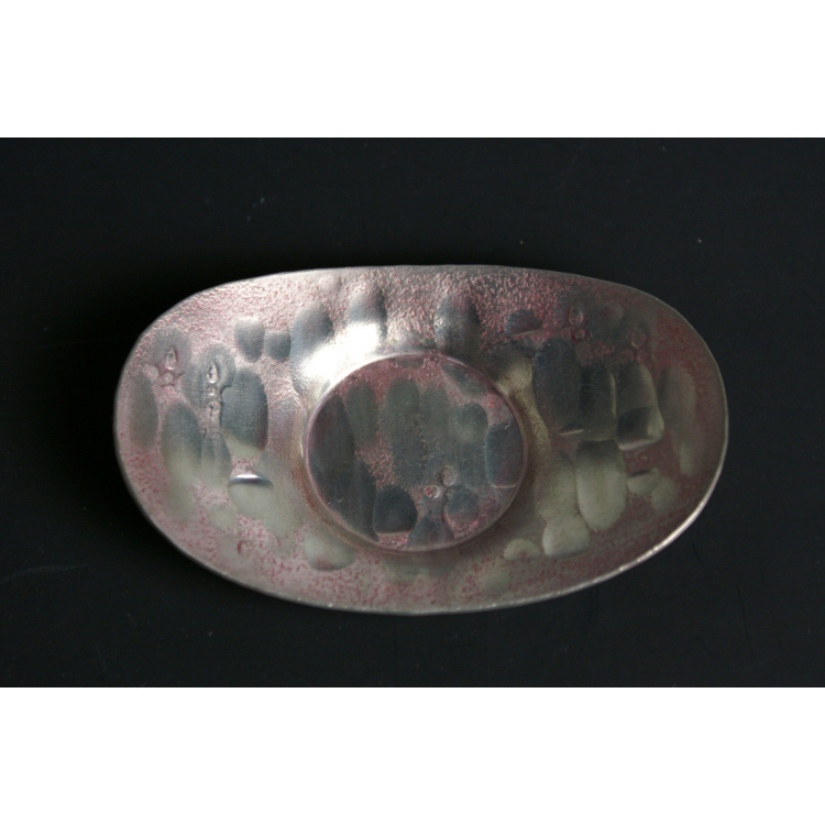 手作り錫器 茶托 錫 玉露小判形 5枚セット 茶器 | 鎌倉清雅堂