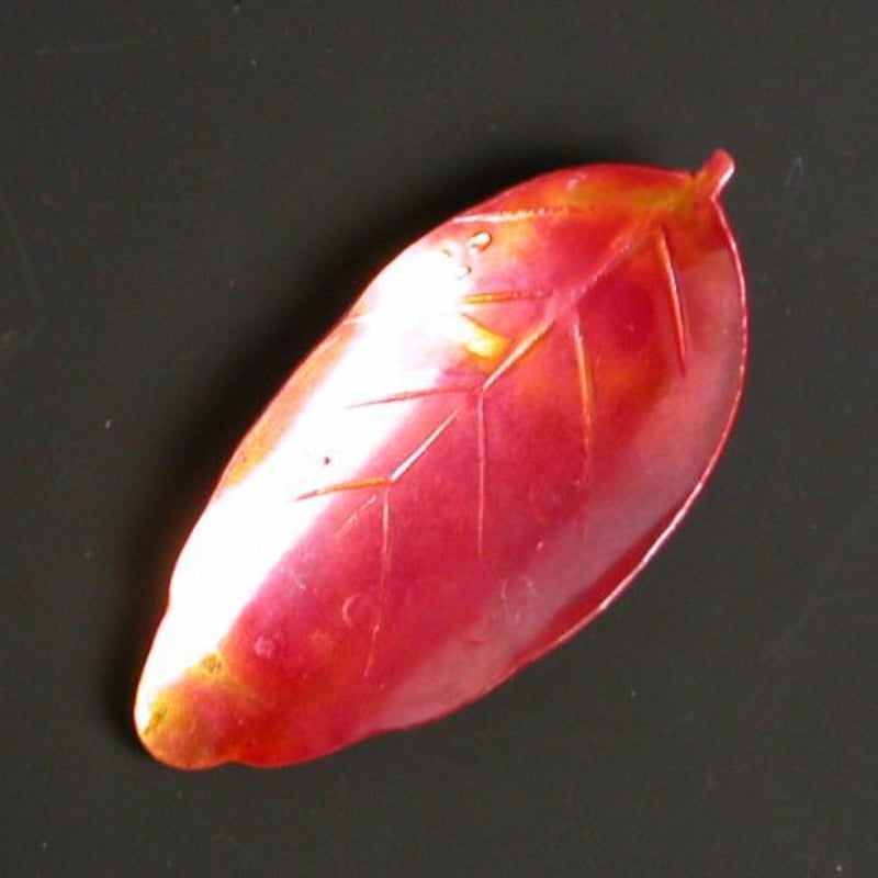 茶箕（茶さじ）紅木の葉 茶器 【工芸ギフト】 工芸品 鍛造