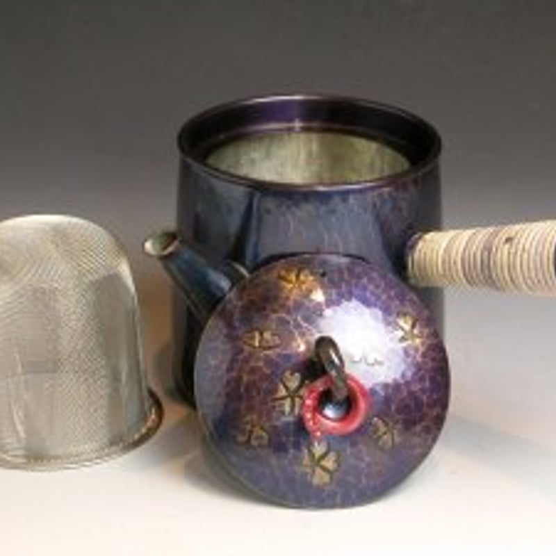 ■希少■純銅　良寛「てまり つきつつ」・飾り皿・急須敷・・煎茶道具・金属工芸 煎茶道具 骨董品 【薩摩焼】 急須 薩广久留製 江月画 菊雀文