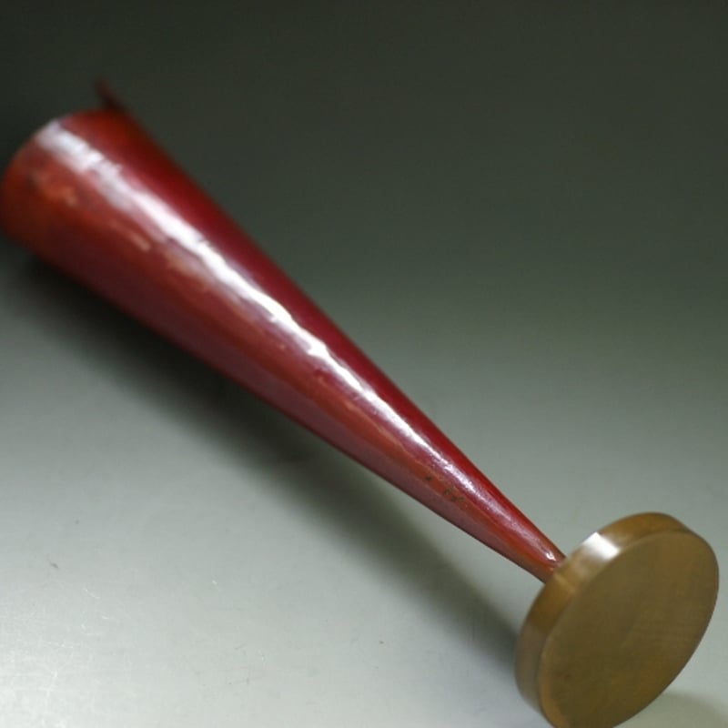 銅製:からす瓜模様丸形花器　　(一鳳 作) 銅製:からす瓜模様丸形花器(一鳳 作)