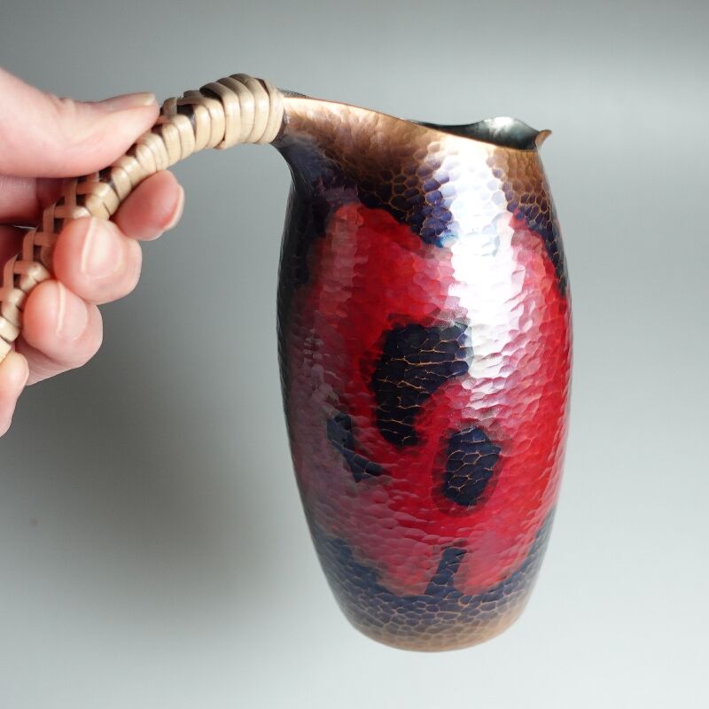 ちろり　酒燗器　陽物　陰陽　銅打出し　大正時代 ちろり 銅器 茜色 内錫 錦 百年物語 手作り 酒器【日本酒】【亮