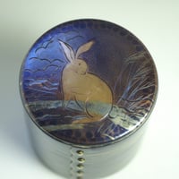 茶筒 銅 手づくり 彫文 兎文 八半斤 茶器 【工芸ギフト】【引出物御祝記念品】 工芸品 鍛造 おしゃれ 日本製