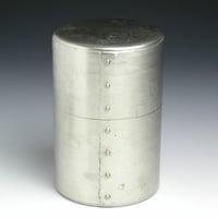 手作り銅器　鋲止 茶筒　錫被六半 茶器