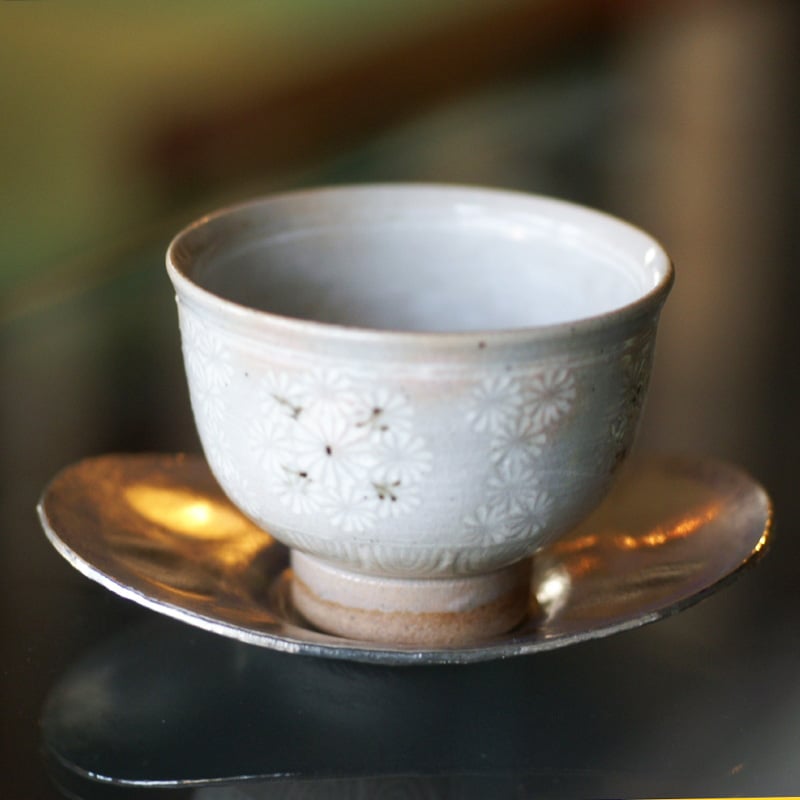手作り錫器 茶托 錫 玉露 大槌目 小判形 5枚セット 茶器 | 鎌倉清雅堂