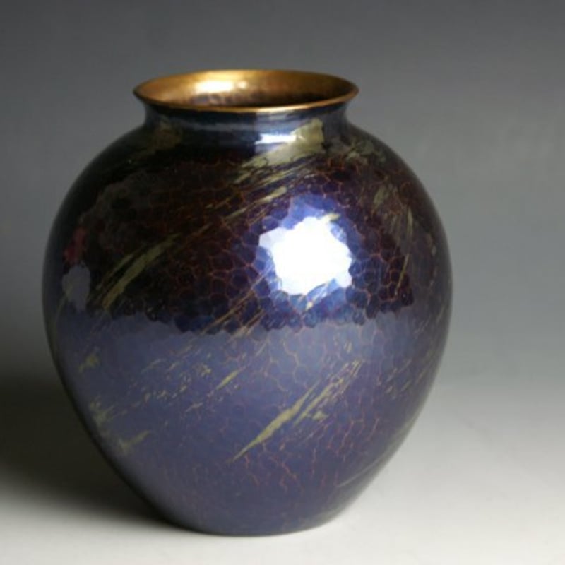 花瓶 風紋 丸形 一輪挿し 花器 銅製 工芸品 鍛造 手づくり 花瓶 風紋 丸形 一輪挿し 花器 銅製 工芸品 鍛造 手づくり