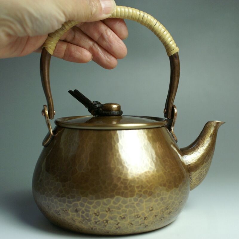 手作り銅器 急須 生地色丸形 茶器 | 鎌倉清雅堂