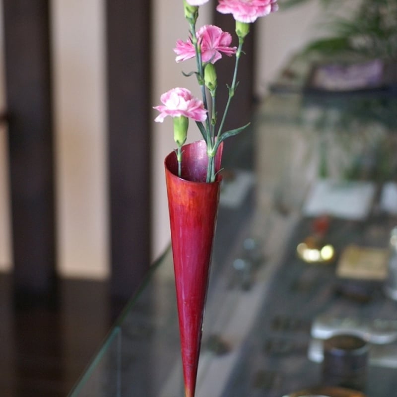 花瓶 紅色 垂花 中 一輪挿し 花器 銅製 工芸品 鍛造 手づくり 花瓶 紅色 垂花 中 一輪挿し 花器 銅製 工芸品 鍛造 手づくり