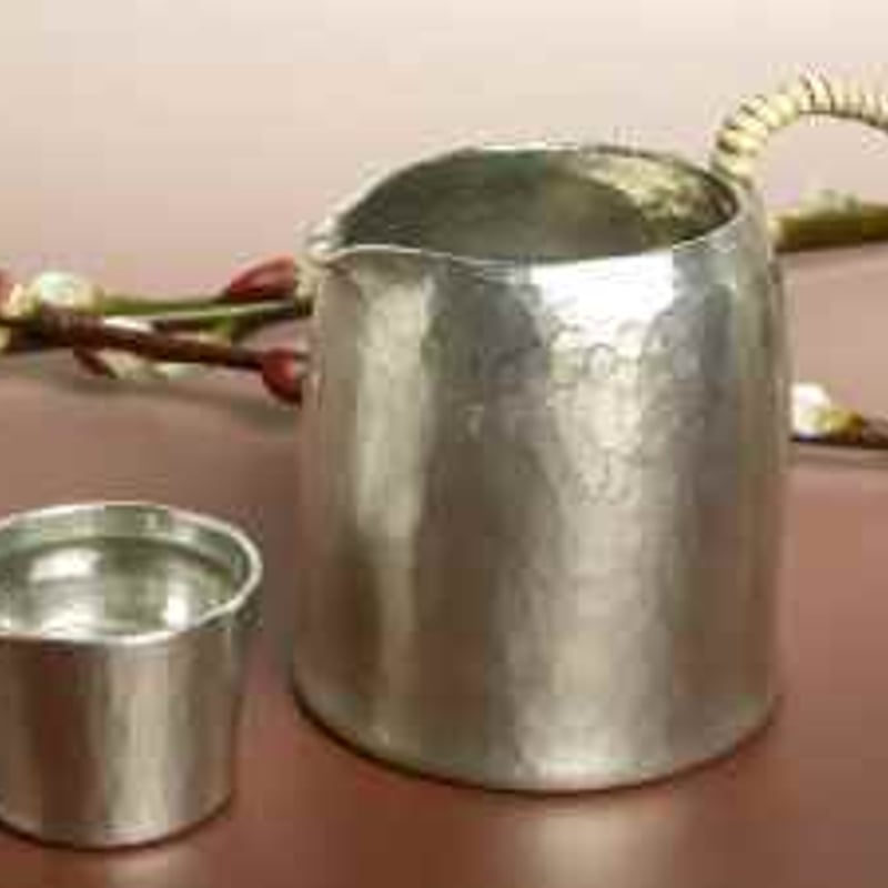 錫器 ちろり 平形 二合用 酒器 片口 手作り 錫製 【プレゼント 錫器 ちろり 平形 二合用 酒器 片口 手作り 錫製 【プレゼント