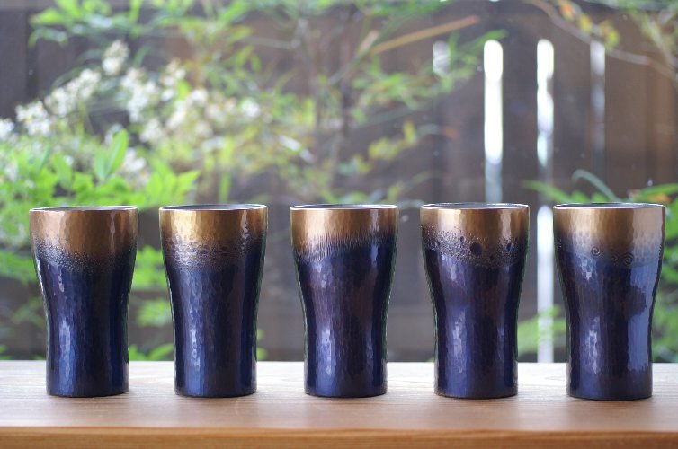 手作り銅器 タンブラー5客揃え 酒器【ビール】【逸品ギフト