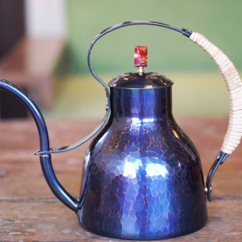 コーヒーサーバー 紫銅色 650cc 高台 コーヒーポット 薬缶 銅器 手作り