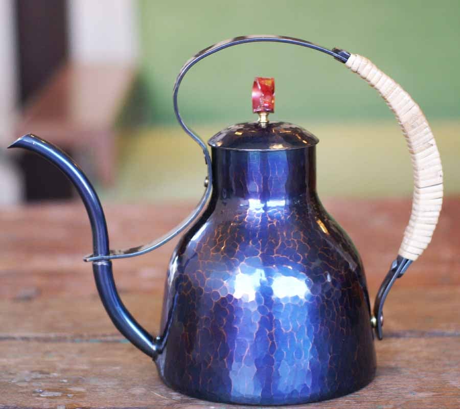 コーヒーサーバー 紫銅色 650cc 高台 コーヒーポット 薬缶 銅器 手作り