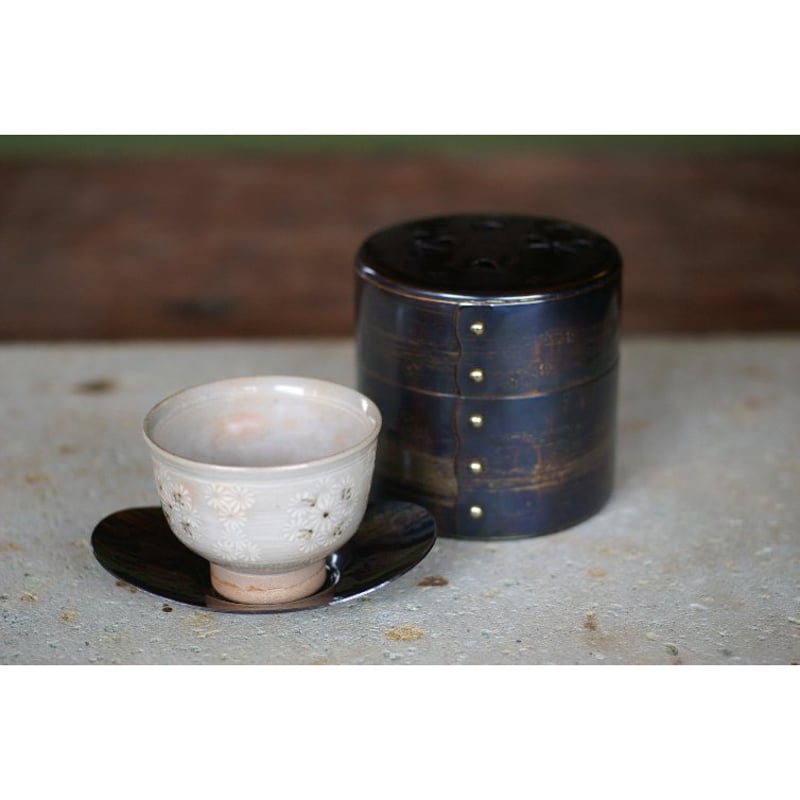 手作り銅器 茶托 玉露 小判形 風紋 5枚セット 茶器【工芸ギフト