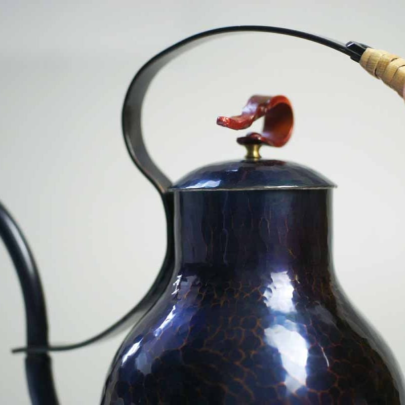 コーヒーサーバー 紫銅色 650cc 高台 コーヒーポット 薬缶 銅器 手作り