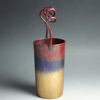 花瓶 風紋 丸形 一輪挿し 花器 銅製 工芸品 鍛造 手づくり