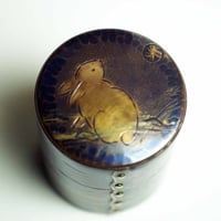 手作り銅器 茶筒 茶入れ 兎文 50g入用 茶器【工芸ギフト】 工芸品 鍛造 おしゃれ 日本製