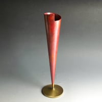 銅製:からす瓜模様丸形花器　　(一鳳 作) 銅製:からす瓜模様丸形花器 (一鳳 作) 銅製:からす瓜模様丸形花器(一